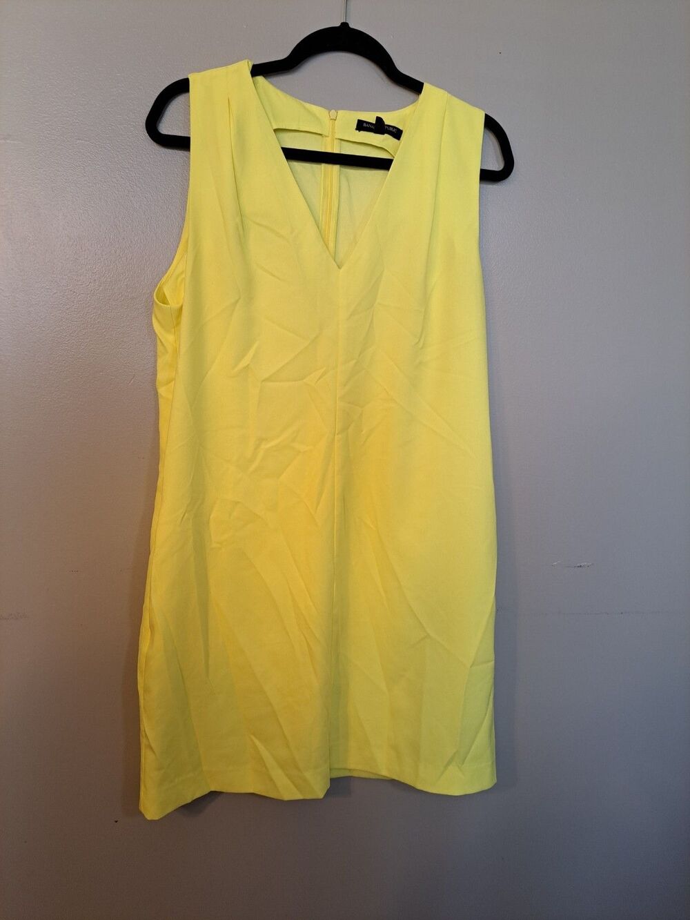 Banana Republic Yellow Sun Summer Mini Shift Dress Size 14 Wedding Guest Pockets